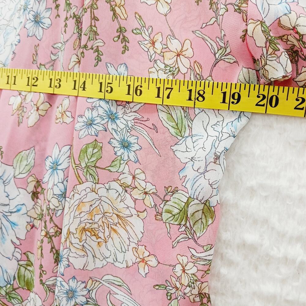 Kimono Floral Swim Cover Midi Maxi Boho Cottagecore Coquette Peony Rose Romantic - Picture 3 of 7